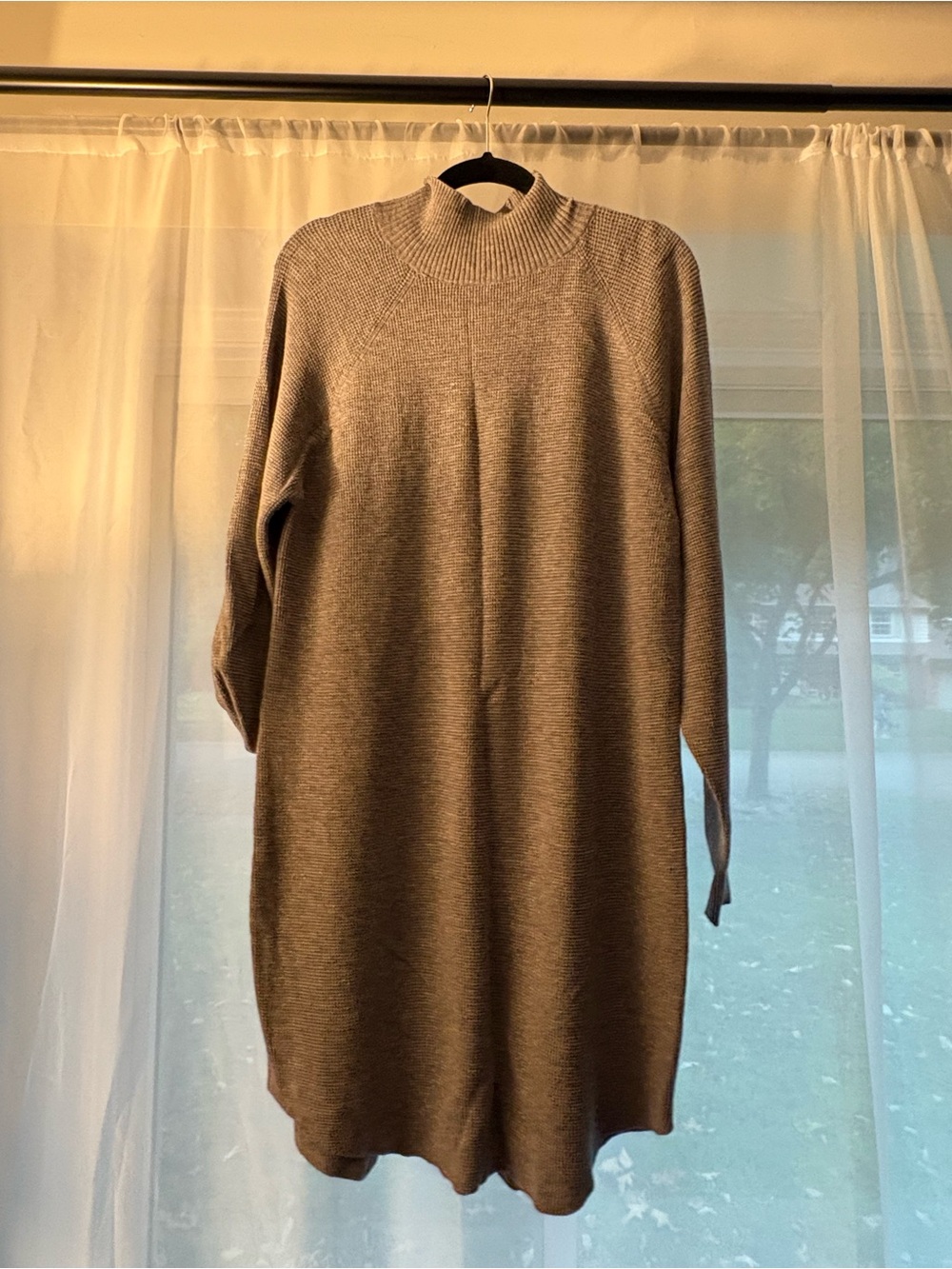 Women’s Mock Neck Sweater Dress - Gray